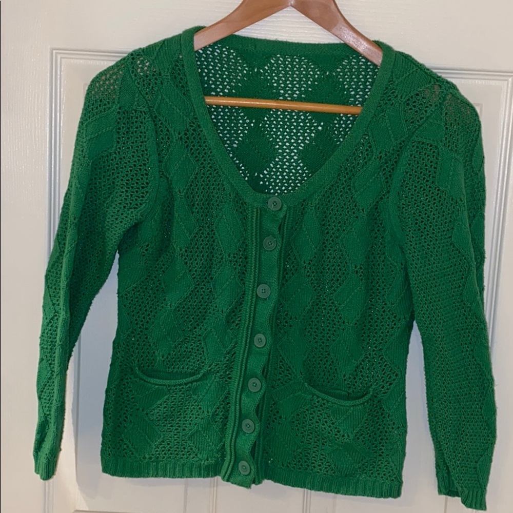 Green knit sweater